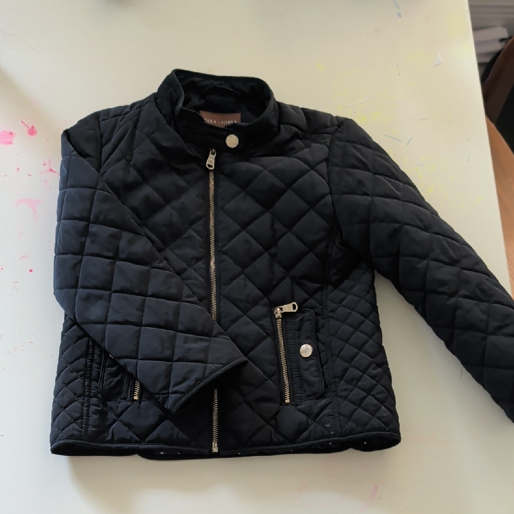Zara Girls Black Quilted Jacket
